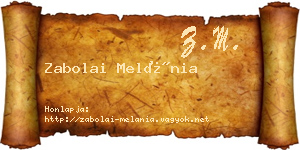 Zabolai Melánia névjegykártya